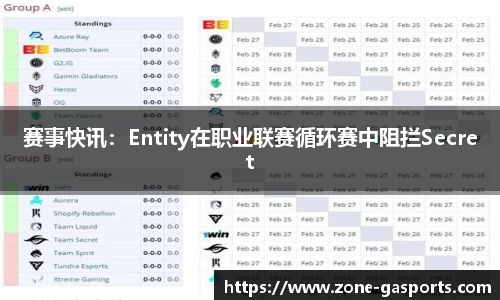 赛事快讯：Entity在职业联赛循环赛中阻拦Secret